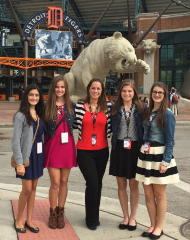 Student council members at visit Comerica Park after TEDx Detroit.