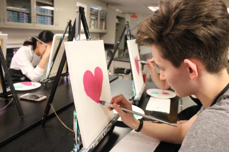 Amanda Monarch painting her Eiffel Tower