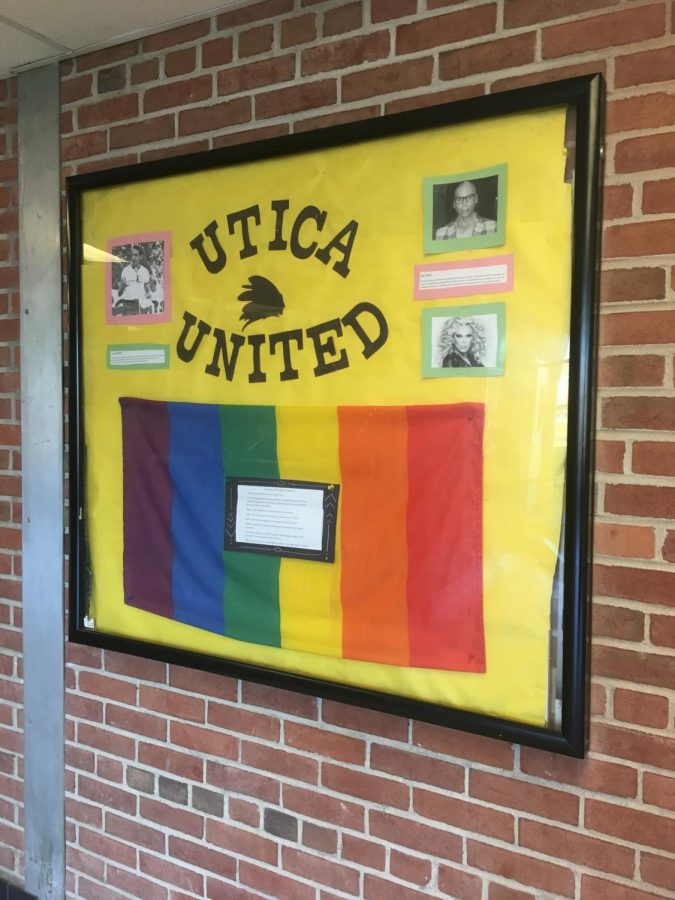 Utica+United+members+decorated+the+display+case+to+promote+education.