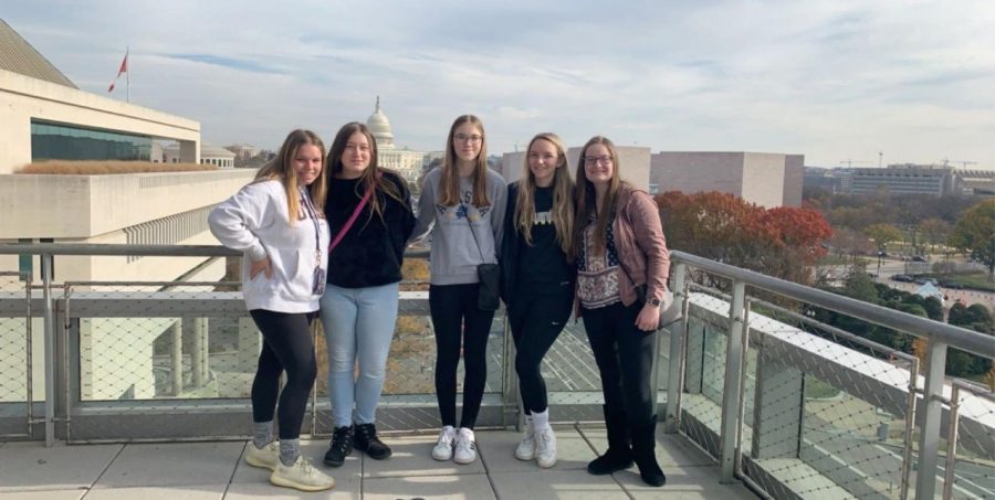Members of the staff joined for a photo on top of the Newseum.