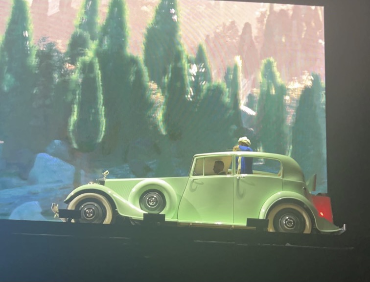 Tyler, the Creator enters the concert inside his Rolls Royce Wraith and begins to sing his first song. 