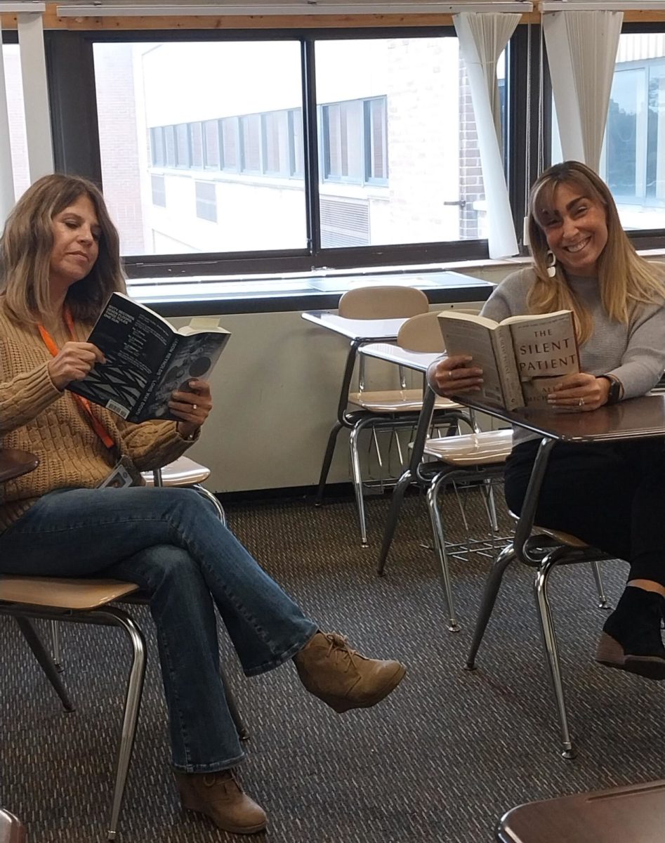 Mrs. Konnie and Ms. Kevonian reading a Silent Patient.