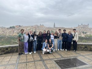 On their trip to Spain, students overlooked the city of Toledo