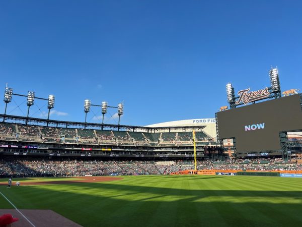 A cool summer day at Comerica Park just minutes before the game begins.