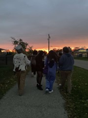 Students trick or treat