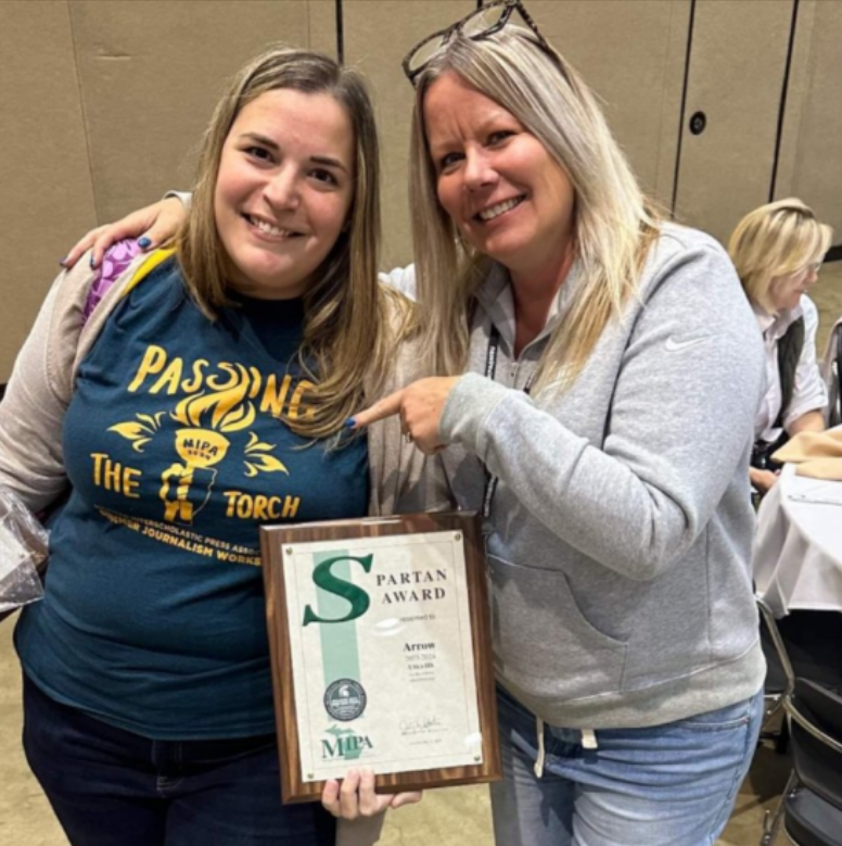 Teacher Suzanne Greenfield and former teacher Stacy Smale 