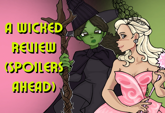 Digital art of Glinda and Elphaba