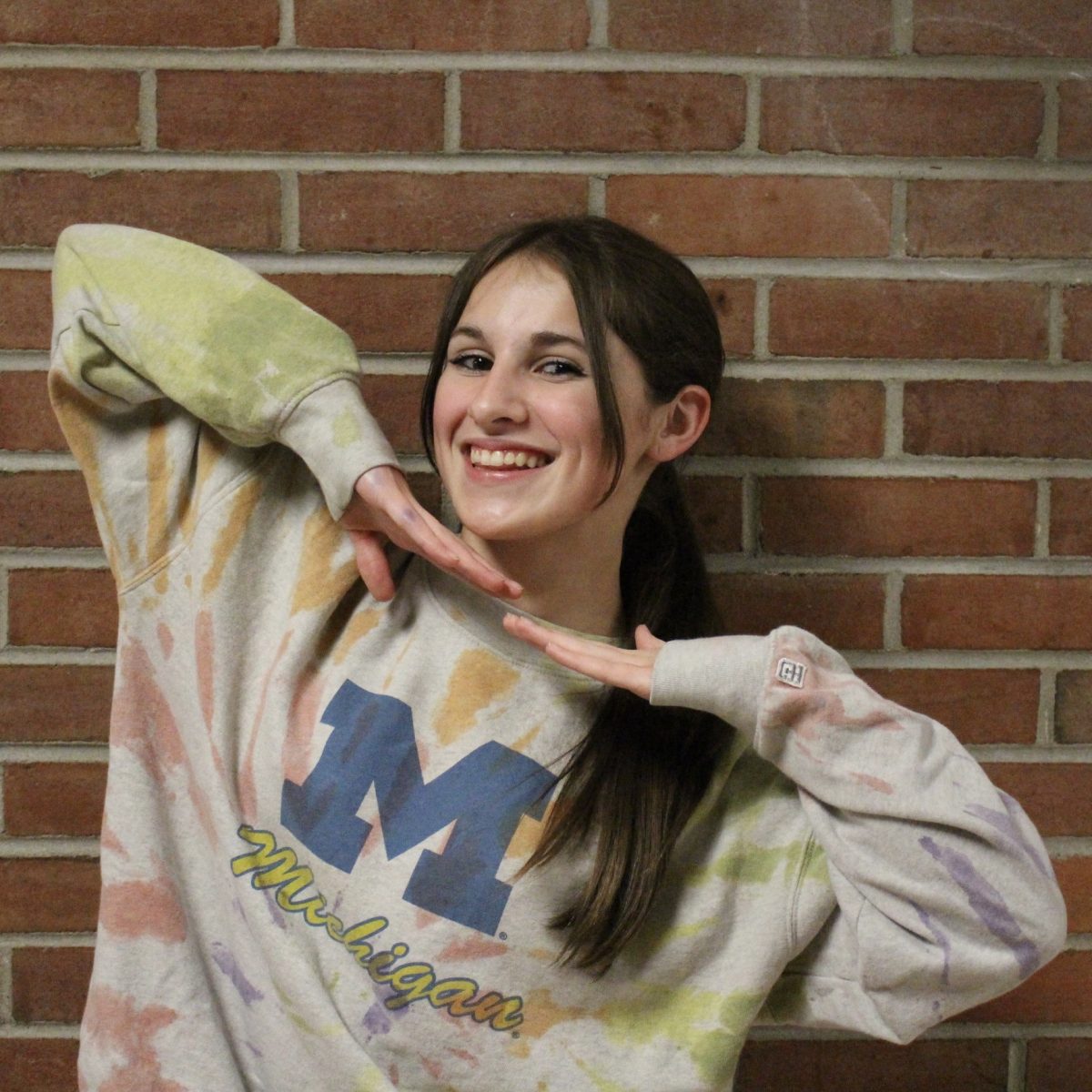 Photo of the Day #16!
Sophomore Paige Brinkey wearing Michigan University gear for HOCO Spirit Week: Michigan vs Michigan State.