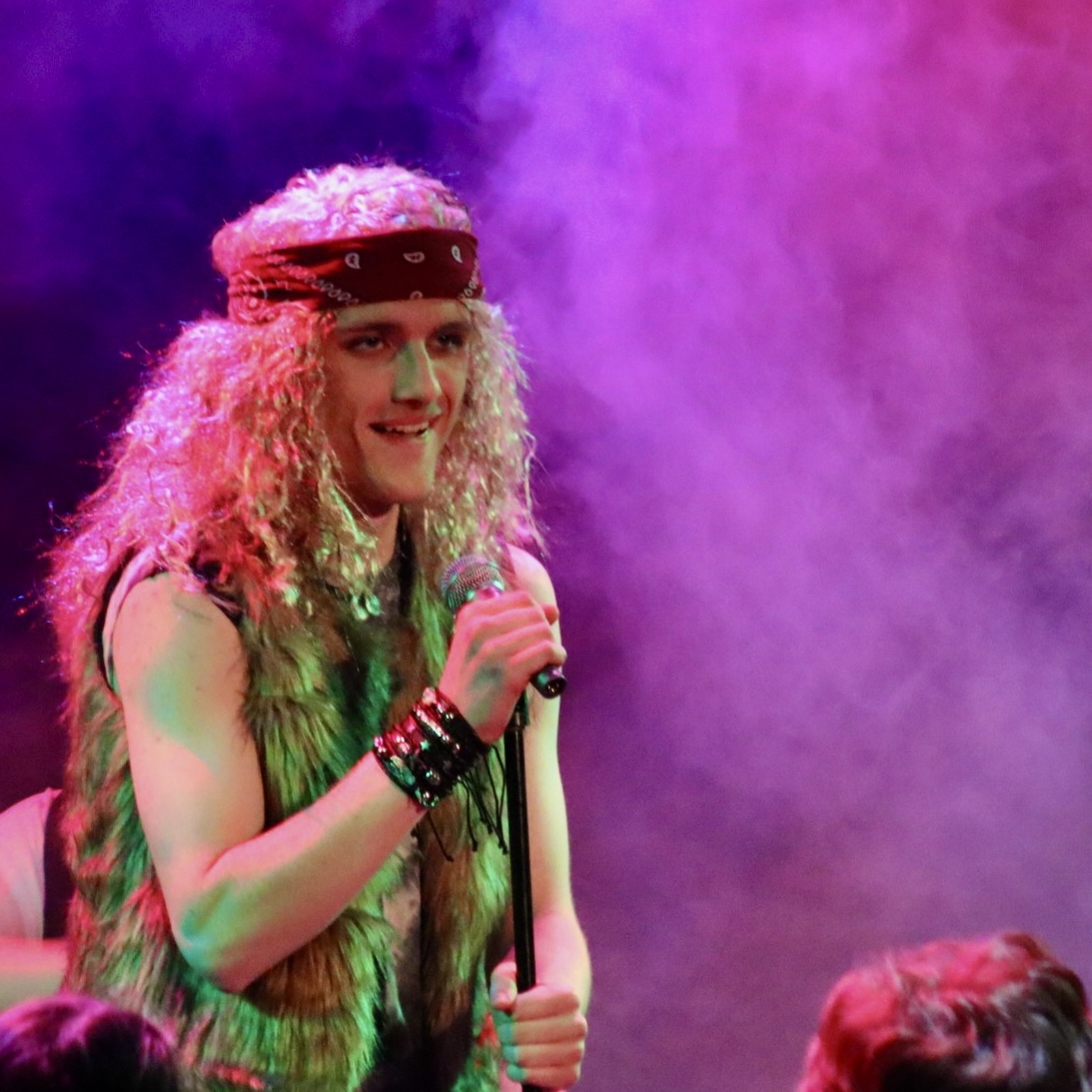 Photo of the Day #45!
The cast and crew of the Rock of Ages Fall Production had their final dress rehearsal last night, and junior Johnathan McCabe; playing the role of Stacee Jaxx, is singing the song "Come on Feel the Noize."