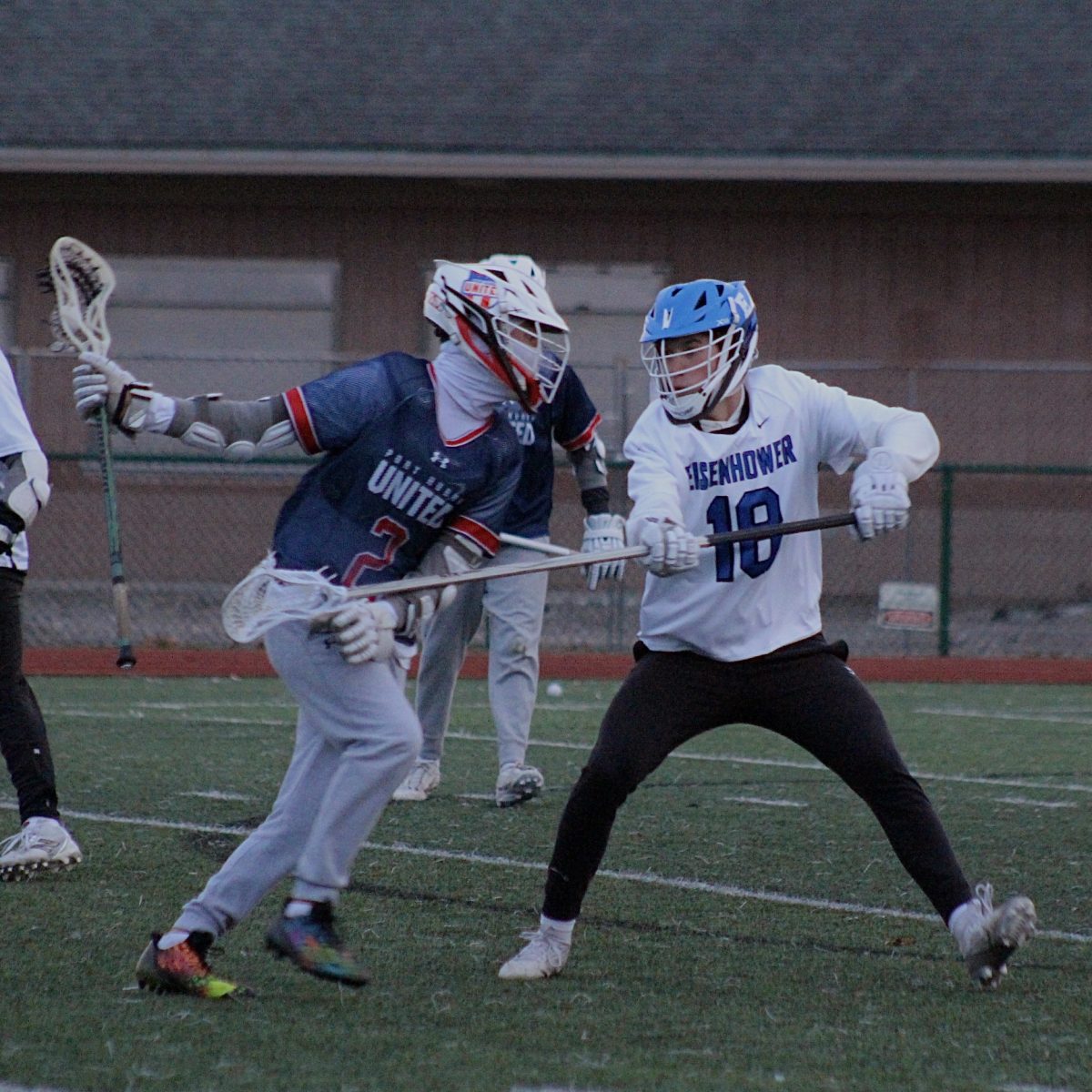 Photo of the Day #121!
Last night, sophomore Johnny Hiegel attempts to take the ball back from his opponent, Port Huron, while defending their goal.