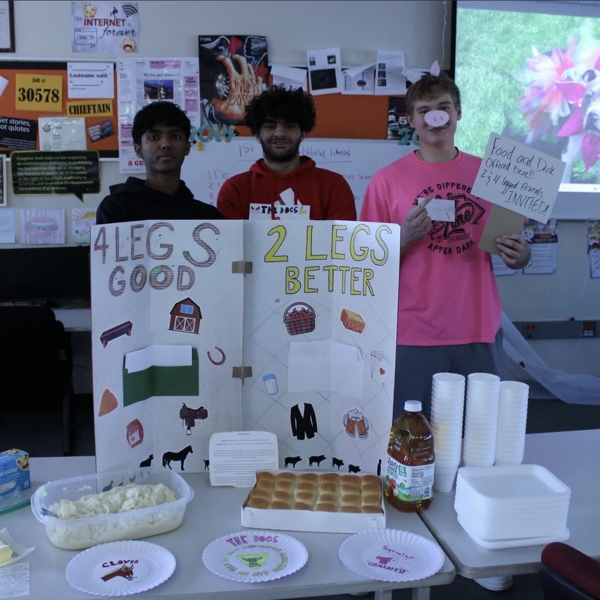 Photo of the Day #97!
Before going on break, Suzanne Greenfield's AP Literature class let their creativity shine as they displayed understanding of their individual-reading books chosen in January to prepare for the AP exam in May through a lunch party. From eyeball cake pops to mash potatoes, students were required to bring in a treat that represented thematic or symbolic elements of their book. They also were allowed to dress up as characters for an extra ten points, adding an extra layer of uniqueness to the unprecedented party on Feb. 13.