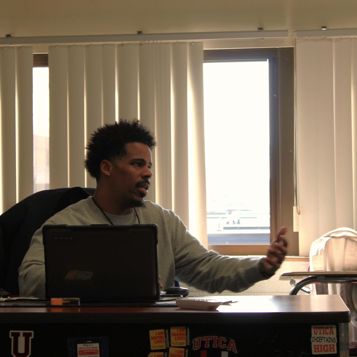 Photo of the Day #104!
A new club has arisen at Utica High School; the Utica Black Student Union. Advised and hosted by Clayton Sumner in room 225, Sumner welcomed all students and discussed the goal of the new club and what they hope to achieve on Mar. 4.