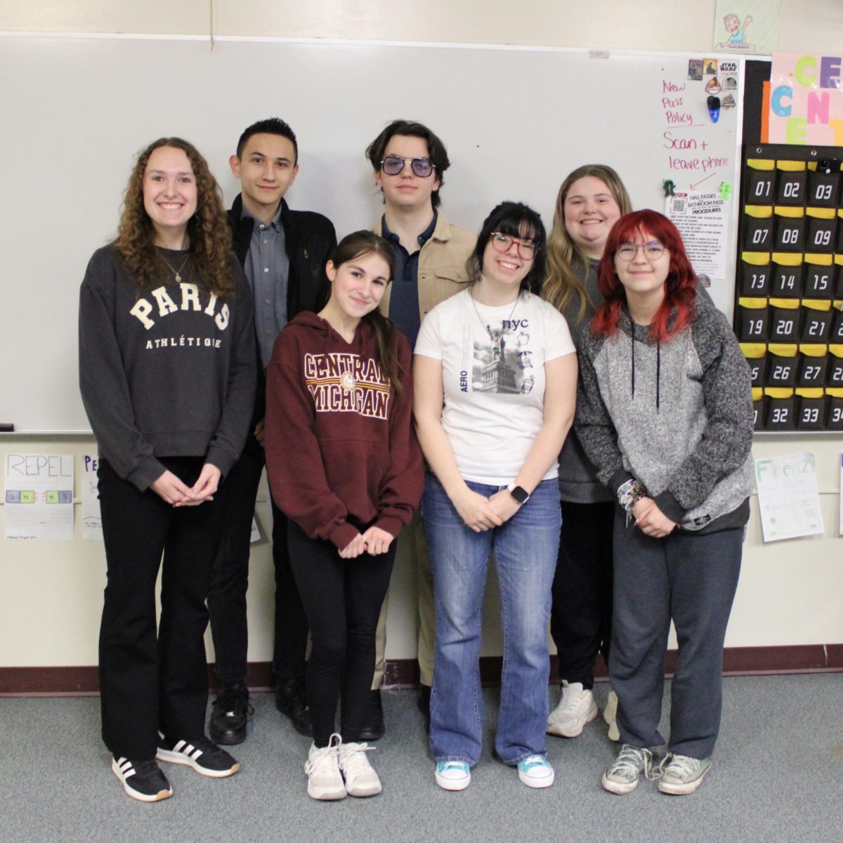 Photo of the Day #112!
The 205 crew walked into 1st hour full of itching curiosity on Mar. 13 as they wondered who was going to be their guest speaker. Their mouths gaped open as not only one, but two guest speakers walked in through the door; they were none other than the beloved alumni and former editors Tyler May and Theo Thompson. That morning, they talked to the Arrow crew about how they have used their journalism skills and applied them in college, played a competitive game of Jeopardy, and caught up with newspaper staff.