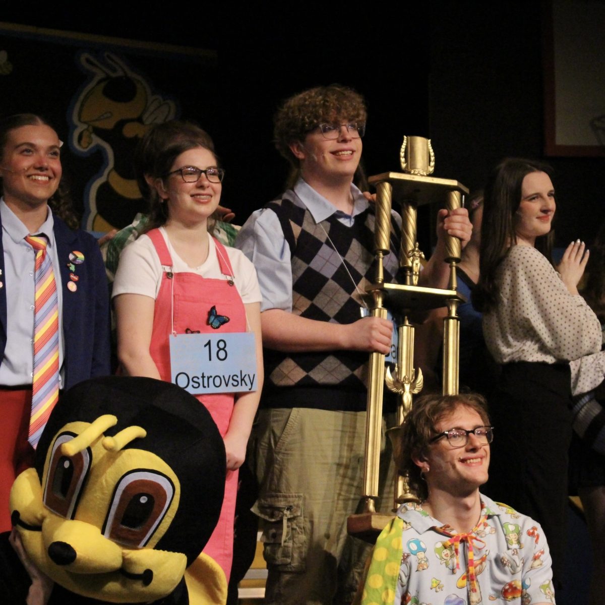 Photo of the Day #136!
Over the past three show nights of "The 25th Annual Putnam County Spelling Bee," audiences unknowingly began to see a love trope unfolding between the two characters William Barfée and Olive Ostrovsky, played by senior Brendan Silver and junior Samantha Householder, while they competed to be named winner of the spelling bee.
"Did you know that if you switch the first two vowels in
"Olive" it becomes "I love"?" Ostrovsky said.
Later on...
'''''Olive." "I love." No, no, no, that's stupid." Barfée said.
He later sang various musical numbers about his love towards Olive.